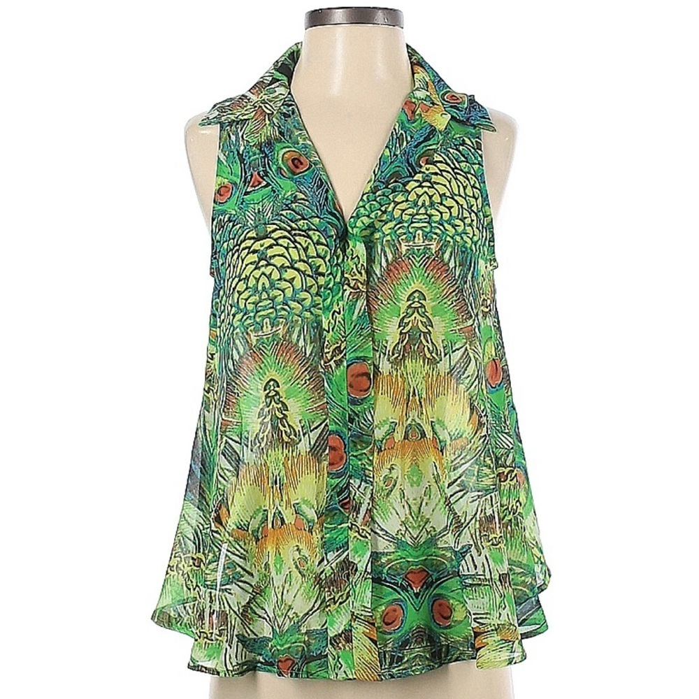 Lavender Brown sleeveless peacock tunic